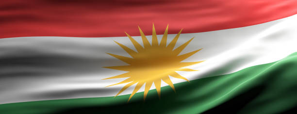 Kurdistan national flag waving texture background. 3d illustration Kurdistan sign symbol. Kurdistan national flag waving texture background, banner. 3d illustration kurdistan stock pictures, royalty-free photos & images