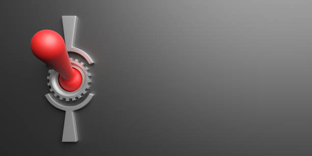 istock Old vintage switch on black background. 3d illustration 1210578400