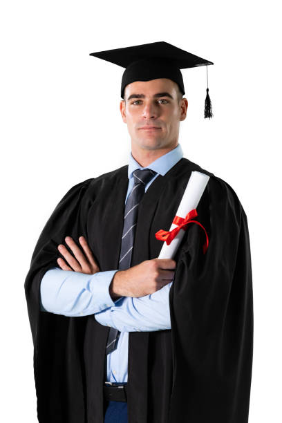 istock Caucasian male student holding a certificate graduating 1210582686