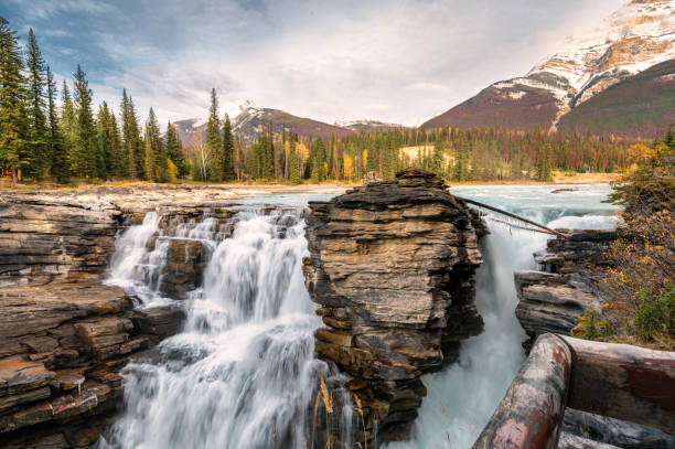 istock Athabasca falls rapids flowing is waterfall in Jasper national park 1210582824