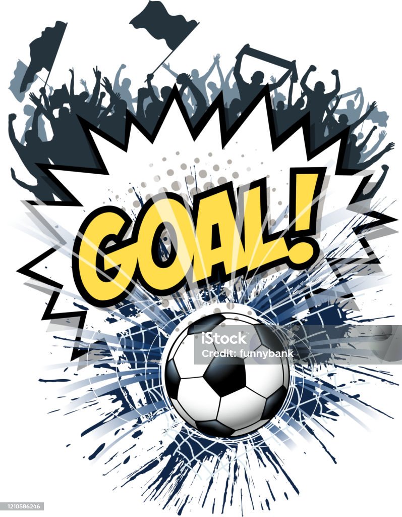 Goal Smashed Graphics Goal Exploding Fun Stock Illustration - Download Image Now - Scoring a ...