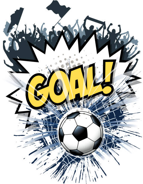 goal exploding fun drawing of vector soccer goal fun silhouette. Created by illustrator cs6. This file of transparent. soccer striker stock illustrations