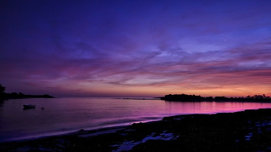 Purple sunset over the sea