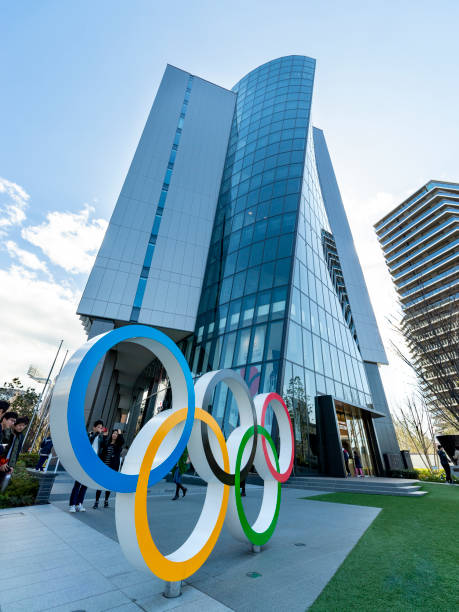 Japan Sport Olympic Square(Japan Olympic Museum) Japan Olympic Museum is located next to the National Stadium, the two-floor Japan Olympic Museum is an informative and well-designed museum dedicated to both the history of the Olympics and Japan’s previous Olympic Games. The first floor is completely free: there’s an information video plus temporary exhibits – currently on display are the torches and official uniforms that will be used for the Tokyo 2020 Olympic and Paralympic Games. olympic city stock pictures, royalty-free photos & images