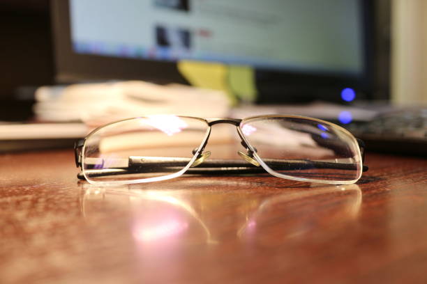 istock Glasses are on the office desk. 1210589886