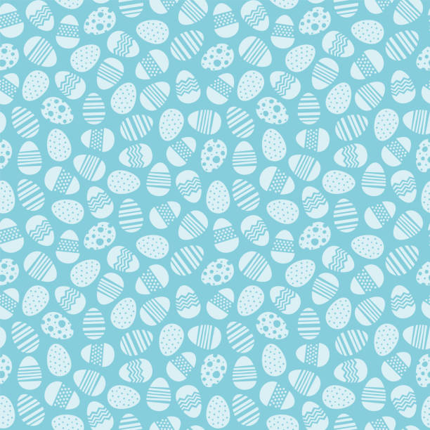 ilustrações de stock, clip art, desenhos animados e ícones de easter seamless vector pattern background with eggs - easter vector holiday design element