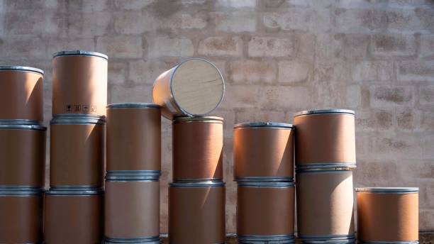 stack of the old brown paper buckets