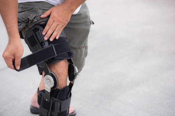 istock Knee Patient Support Adjustable Knee Brace for Leg or Knee Injury 1210597940