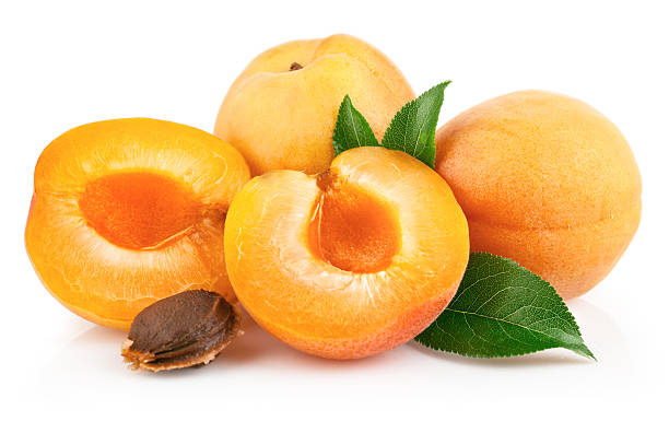 istock apricot fruits with green leaf 121059951