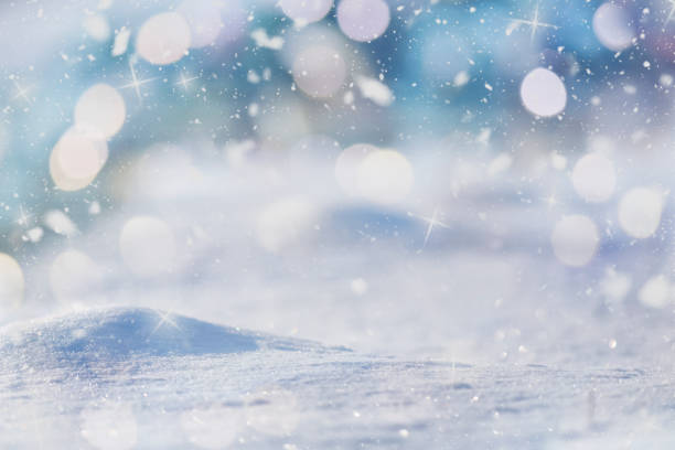istock Shiny christmas snow With Golden Lights and glitters background 1210601266
