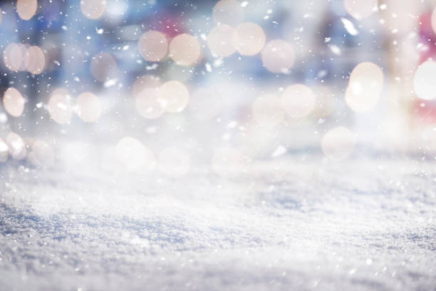 istock Shiny christmas snow With Golden Lights and glitters background 1210601286