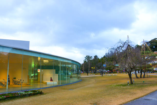 가나자와 21세기 현대미술관 - nature japanese garden formal garden ornamental garden 뉴스 사진 이미지