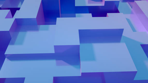 istock 3D Abstract Iridescent Geometric Shapes Background 1210603333