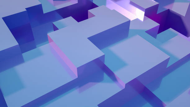istock 3D Abstract Iridescent Geometric Shapes Background 1210603378