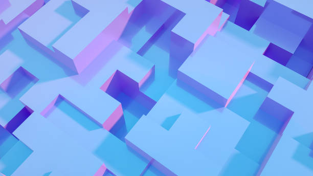 istock 3D Abstract Iridescent Geometric Shapes Background 1210603511