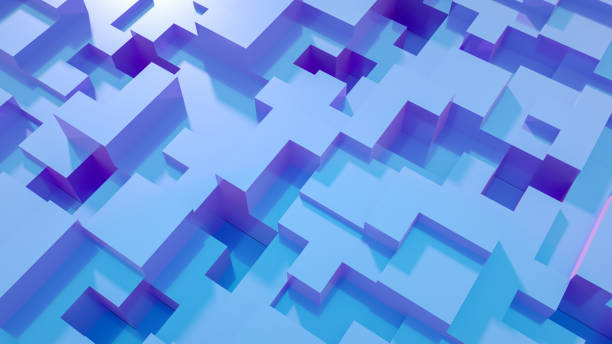 3D Abstract Iridescent Geometric Shapes Background