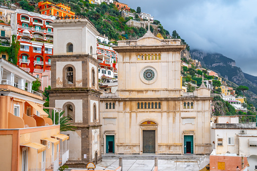 Church of Santa Maria Assunta at Positano town, Amalfi coast, Italy. Travel