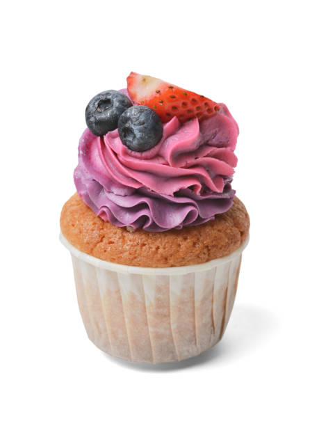 istock Cake with cream and fresh fruit close -up on a white background with a shadow 1210611062