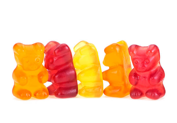 istock Multicolored jelly bears candy isolated on a white background. Jelly Bean. 1210614823