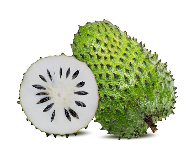 Annona muricata. Soursop fruit (Sugar Apple, custard apple) isolated on white Annona muricata.oursop fruit (Sugar Apple,ustard apple) isolated on white background annona muricata stock pictures, royalty-free photos & images