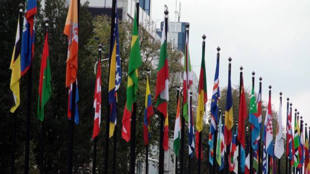 istock Flags From Different Countries In A Row Scene In The Hague The Netherlands 1210617007