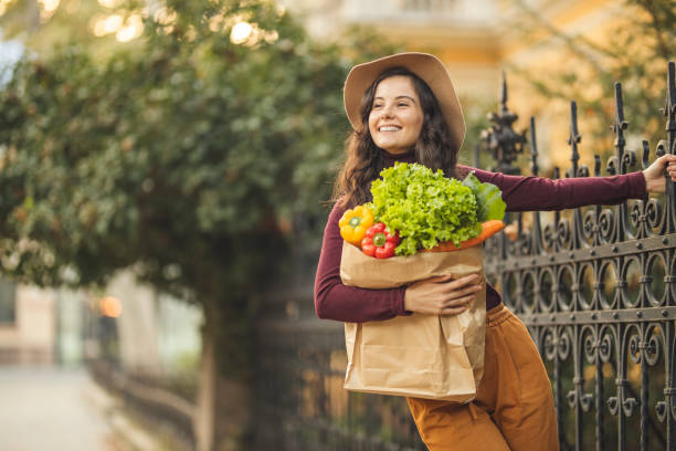 istock Woman shopping groceries 1210620930
