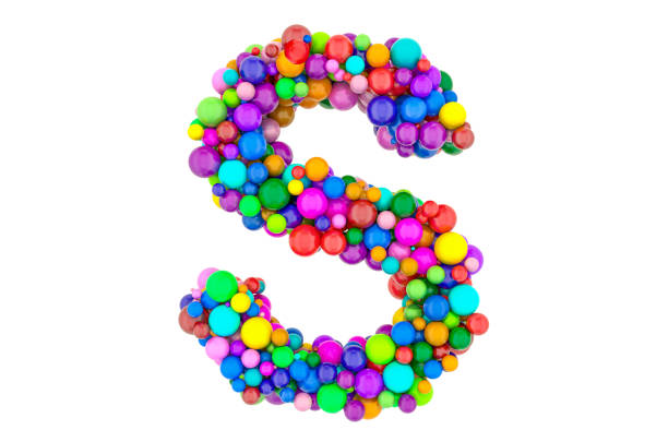 istock Letter S from colored balls, 3D rendering isolated on white background 1210621047