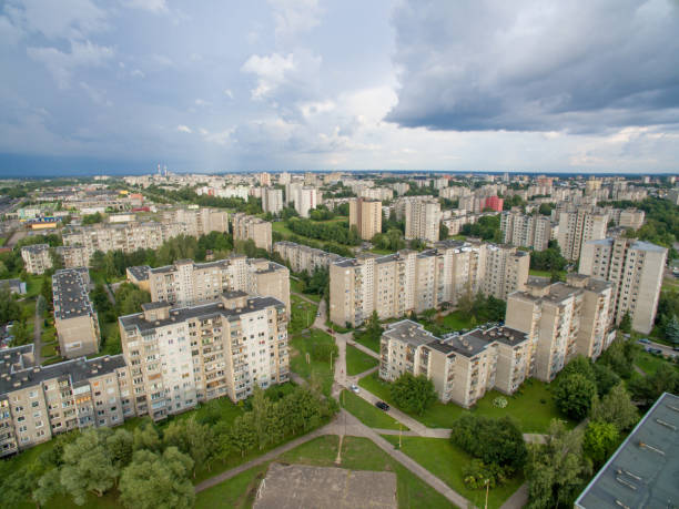 Multistory apartments in Kaunas, Eiguliai district, Lithuania