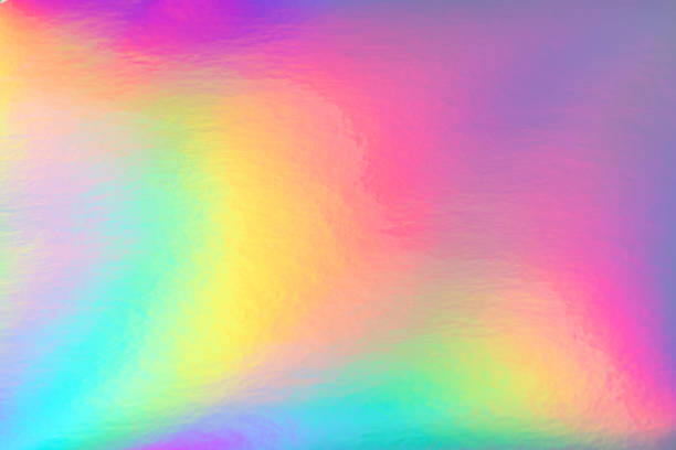 rainbow pastel colored holographic background - holographic texture imagens e fotografias de stock