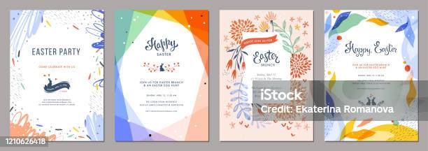 Universal Easter Templates04 Stock Illustration - Download Image Now - Frame - Border, Invitation, Springtime