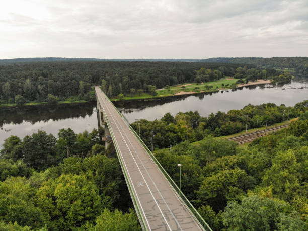 istock Aerial view of Three Virgin bridge in Kaunas, Lithuania 1210627016