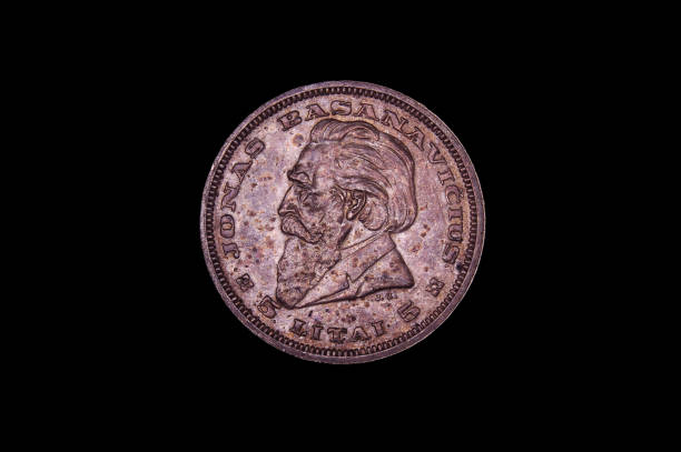 istock Historical numismatics coin 5 Litai with Jonas Basanavicius 1210627126