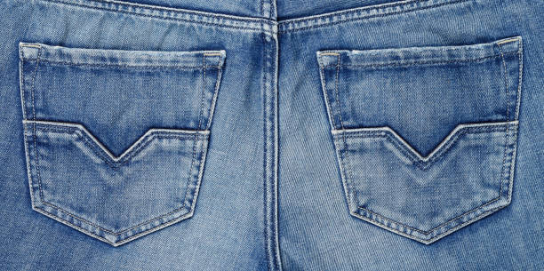 istock Backside denim blue jean texture with pocket 1210631060