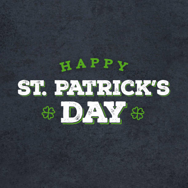 istock Happy St. Patrick's Day Grunge Text Over Black Chalkboard Background 1210632740