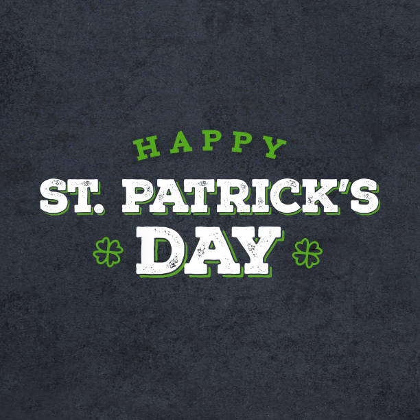 Happy St. Patrick's Day Grunge Text Over Black Chalkboard Background Happy St. Patrick's Day Grunge Text Over Black Chalkboard Background, Square st. patricks day photos stock pictures, royalty-free photos & images