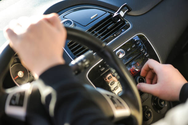 istock Car dashboard and car wheel detail 1210634165