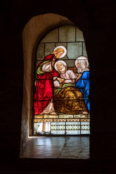 istock Stained glass window in Saint Joseph church 1210638220