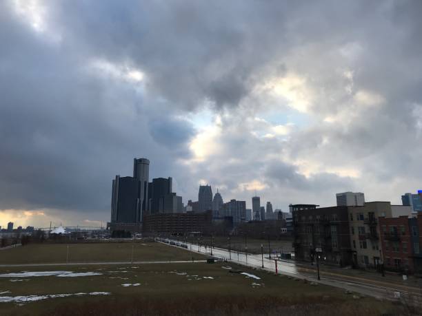istock Detroit in cloudy sky 1210644490