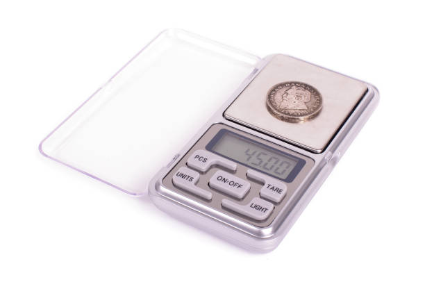 istock Digital high precision pocket scales isolated on the white background 1210647200