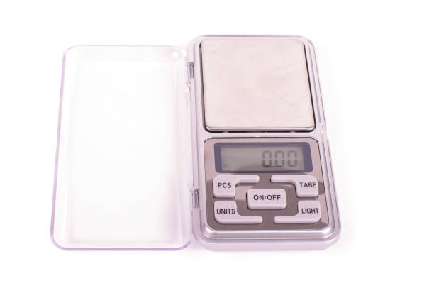 istock Digital high precision pocket scales isolated on the white background 1210647224