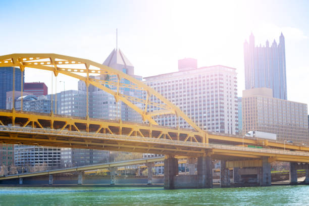 istock Fort Duquesne Bridge over downtown buildings view 1210659415