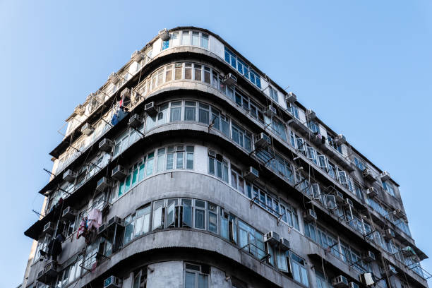 istock Overcrowded old buildings in Hong Kong 1210678961