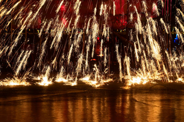istock Sparks of molten steel melting, 1210679488