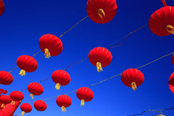 istock Is the red lantern hanging in the air 1210684663