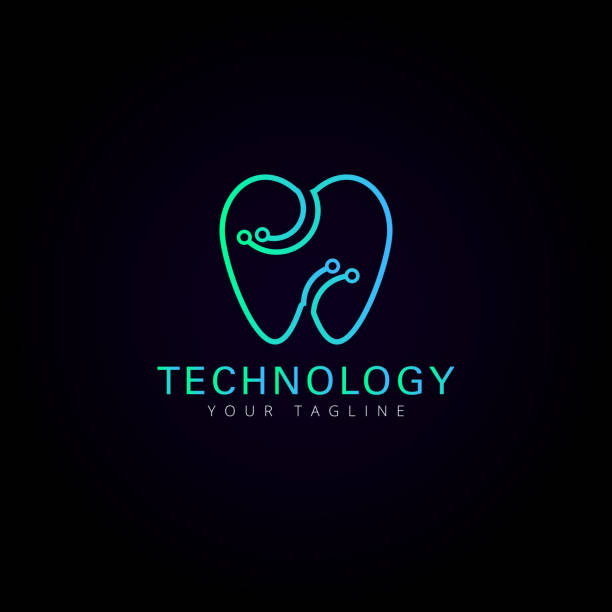 Tech tooth dental logo design Template Tech tooth dental logo design Template dentist logos stock illustrations