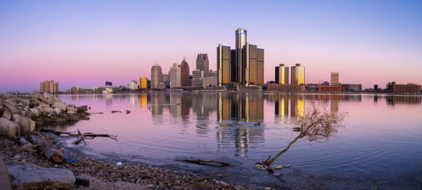 istock Detroit, Michigan - Panorama at Dawn 1210687035