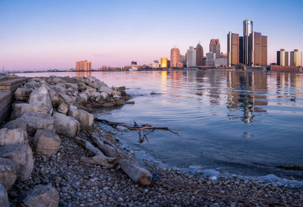 istock Detroit, Michigan - Panorama at Dawn 1210687054