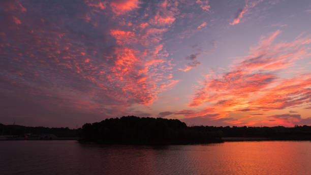 istock Composition of beautiful sky background, forest and sunset. 1210689503