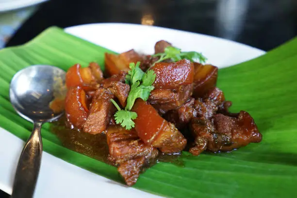 Photo of Close up sweet and caramelized pork belly