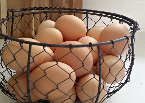 Fresh chicken eggs ready for breakfast